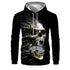 Halloween costumes Hoodies Casual Scary Halloween 2019 Slim Fit Hooded Sweatshirt Skull Smoker - menochic